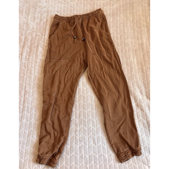 Zara Pants - Zara Brown Cargo Pants Women Size M Elastic Waist Jogger Style Casual